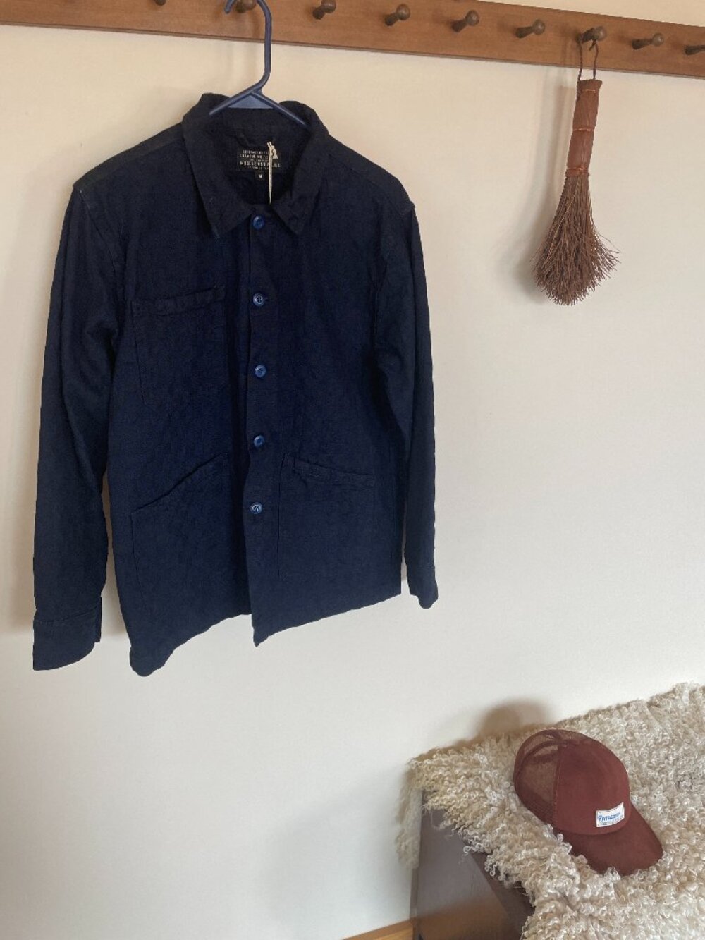 Imogene + Willie, Painter's coat in Indigo check, Medium, NWT